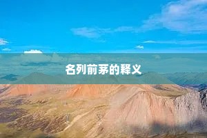 名列前茅的释义