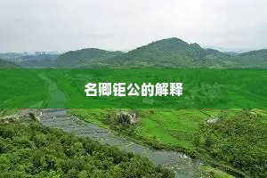 名卿钜公的解释