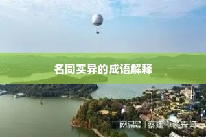 名同实异的成语解释