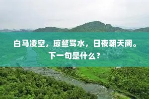 白马凌空，琼鳌驾水，日夜朝天阙。下一句是什么？