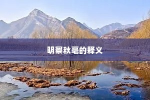 明察秋毫的释义