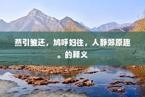 燕引雏还，鸠呼妇往，人静郊原趣。的释义