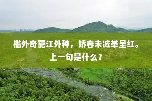 槛外奇葩江外种，娇春未减革呈红。上一句是什么？