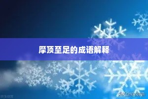 摩顶至足的成语解释