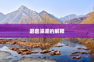 磨砻浸灌的解释