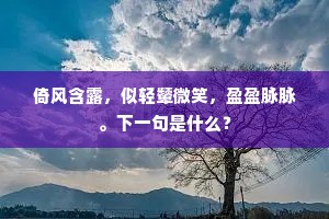 倚风含露，似轻颦微笑，盈盈脉脉。下一句是什么？