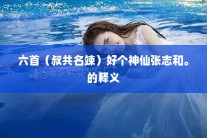 六首（叔共名竦）好个神仙张志和。的释义
