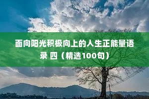 面向阳光积极向上的人生正能量语录 四（精选100句）