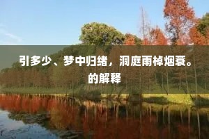 引多少、梦中归绪，洞庭雨棹烟蓑。的解释