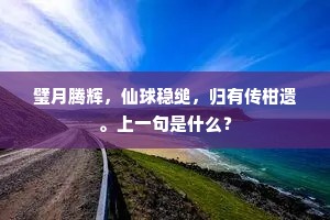 璧月腾辉，仙球稳缒，归有传柑遗。上一句是什么？