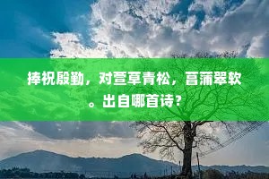 捧祝殷勤，对萱草青松，菖蒲翠软。出自哪首诗？