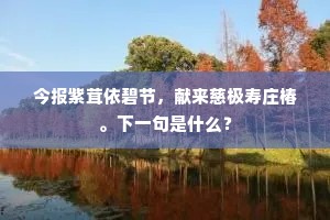 今报紫茸依碧节，献来慈极寿庄椿。下一句是什么？