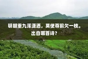 明朝重九浑潇洒，莫使尊前欠一枝。出自哪首诗？
