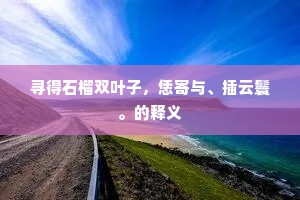 寻得石榴双叶子，恁寄与、插云鬟。的释义