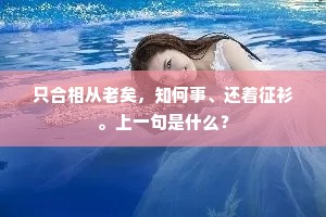 只合相从老矣，知何事、还着征衫。上一句是什么？