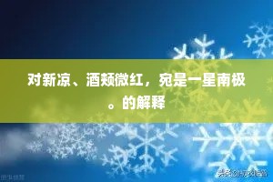 对新凉、酒颊微红，宛是一星南极。的解释