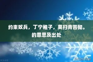 约束奴兵，丁宁稚子，莫扫青苔砌。的意思及出处