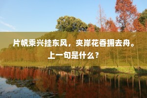 片帆乘兴挂东风，夹岸花香拥去舟。上一句是什么？