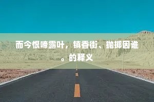 而今恨啼露叶，镇香街、抛掷因谁。的释义