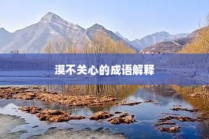 漠不关心的成语解释