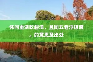休问重湖吹碧浪，且同五老浮琼液。的意思及出处