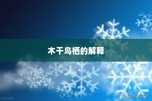木干鸟栖的解释