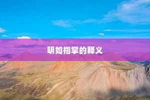 明如指掌的释义