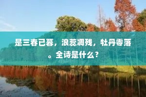 是三春已暮，浪蕊凋残，牡丹零落。全诗是什么？