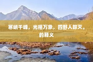 寒峭千峰，光摇万象，四野人踪灭。的释义
