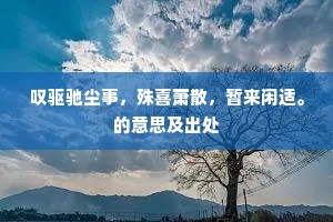 叹驱驰尘事，殊喜萧散，暂来闲适。的意思及出处