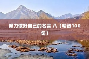 努力做好自己的名言 八（精选100句）