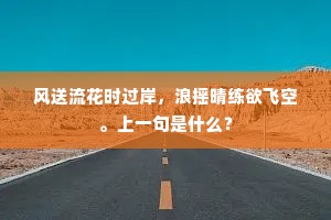 风送流花时过岸，浪摇晴练欲飞空。上一句是什么？