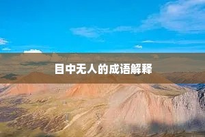 目中无人的成语解释