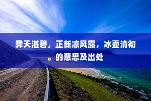 霁天湛碧，正新凉风露，冰壶清彻。的意思及出处