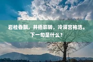 岩桂香飘，井梧影转，冷浸宫袍洁。下一句是什么？