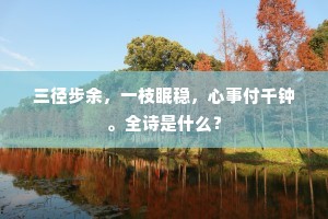 三径步余，一枝眠稳，心事付千钟。全诗是什么？