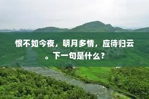 恨不如今夜，明月多情，应待归云。下一句是什么？