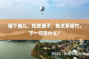 唱个曲儿，吃些酒子，检点茅檐竹。下一句是什么？