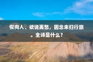 似向人、欲说离愁，因念未归行旅。全诗是什么？