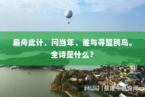 扁舟此计，问当年、谁与寻盟鸥鸟。全诗是什么？