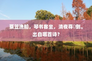 蓑笠渔船，琴书客坐，清夜尊罍倒。出自哪首诗？
