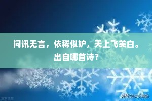 问讯无言，依稀似妒，天上飞英白。出自哪首诗？