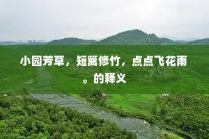 小园芳草，短篱修竹，点点飞花雨。的释义