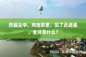 燕蝠尘中，鸡虫影里，见了还追逐。全诗是什么？