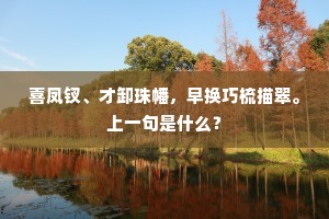 喜凤钗、才卸珠幡，早换巧梳描翠。上一句是什么？