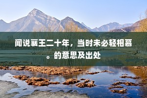闻说襄王二十年，当时未必轻相慕。的意思及出处