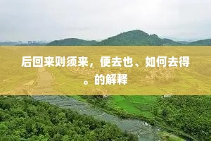 后回来则须来，便去也、如何去得。的解释