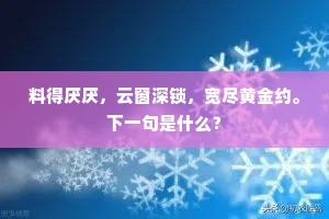 料得厌厌，云窗深锁，宽尽黄金约。下一句是什么？