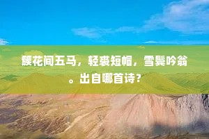 簇花间五马，轻裘短帽，雪鬓吟翁。出自哪首诗？