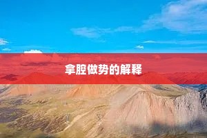 拿腔做势的解释